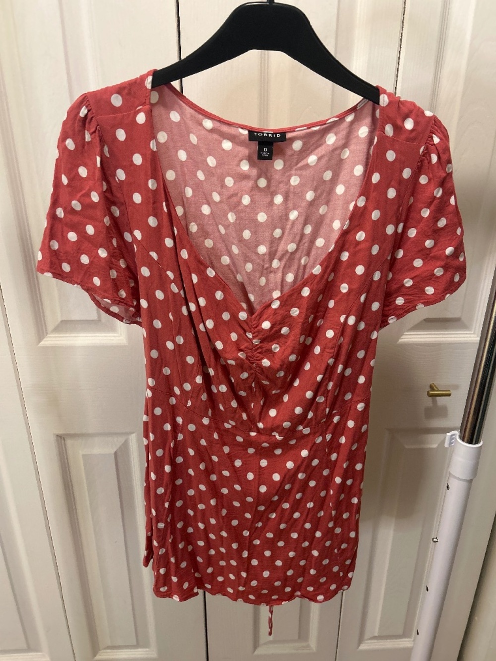 Torrid Pink Polka Dot Top w/ Sweetheart Neckline Size 0